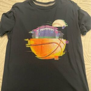 Old Navy Navy Blue T-Shirt with Gray Accents